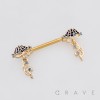 MULTI CZ JELLYFISH DANGLE CZ 316L SURGICAL STEEL NIPPLE RING